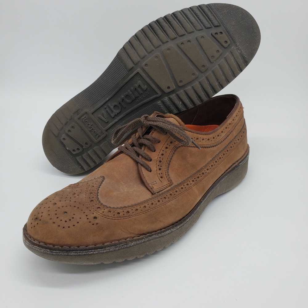 Mens Sz 8M Rockport RocSports Wingtip Oxford Brown Shoes Lace Up M2671